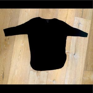 Club Monaco Black mid arm scoop bottom shirt